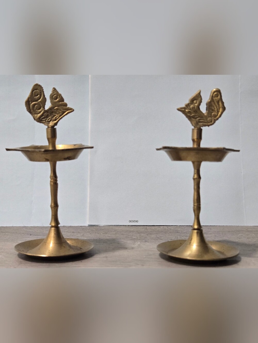 Vintage Brass Nilavilakku Peacock Oil Lamp Diya. 4.25 Inches